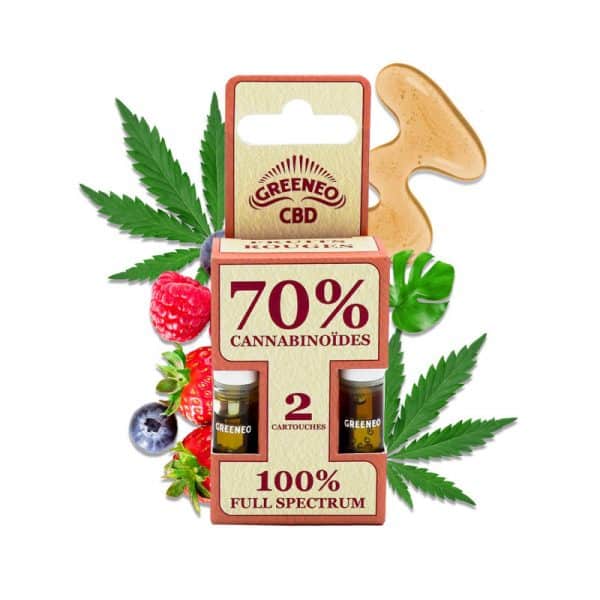 Cartouche CBD fruits rouges 70% Greeneo