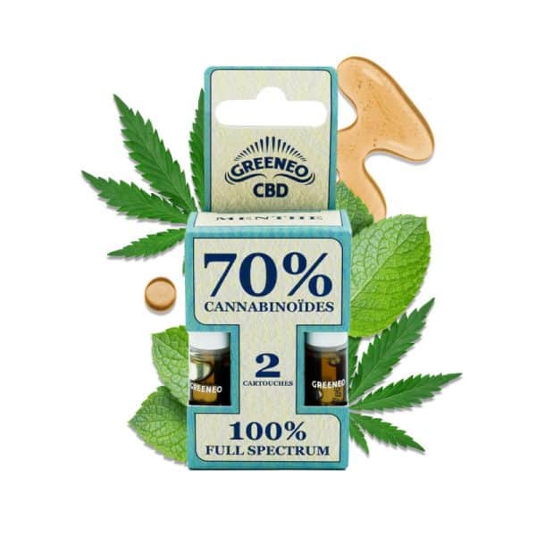 Cartouche CBD menthe 70% Greeneo